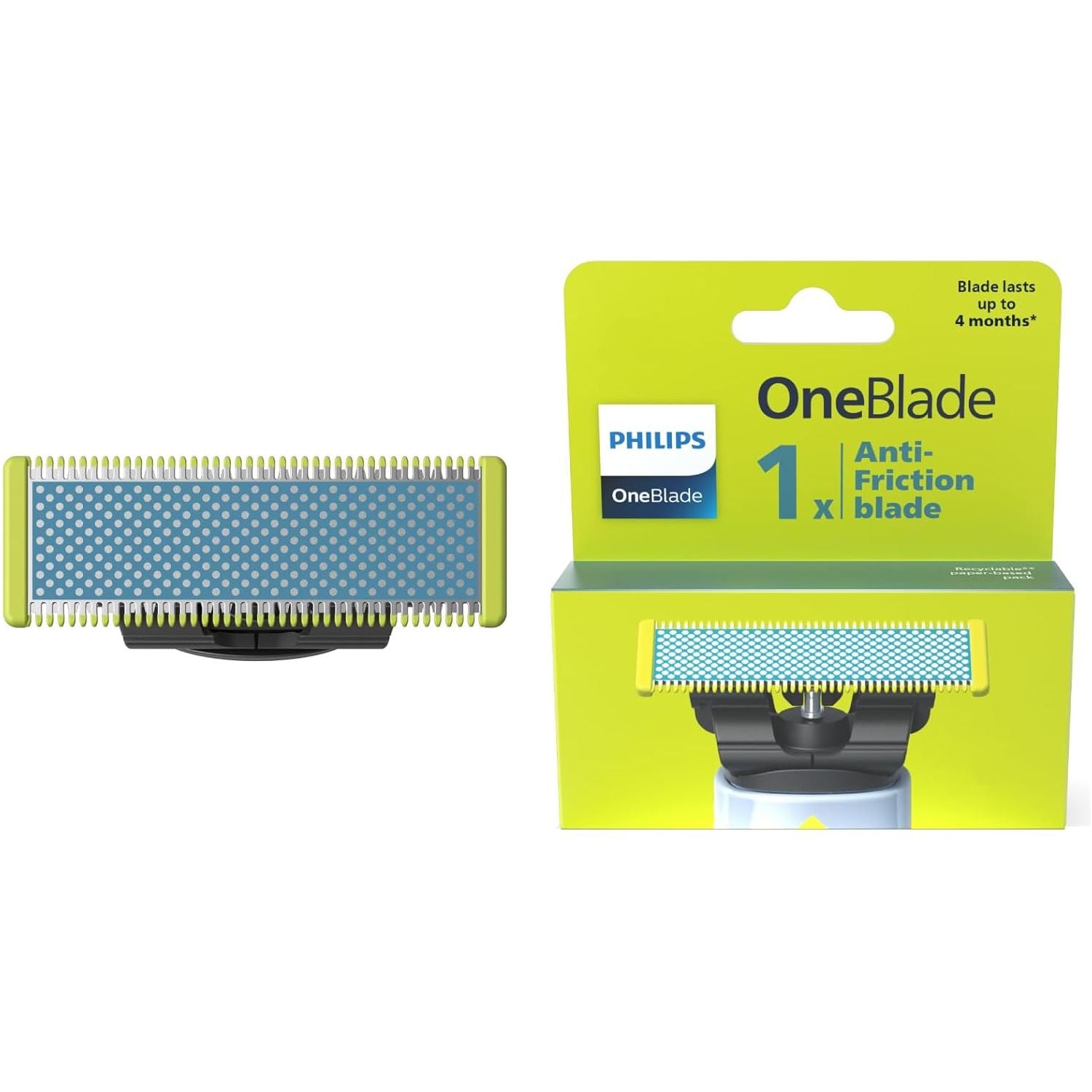 Buy Philips,Philips OneBlade Anti-Friction Replacement Blade – For OneBlade Hybrid Shaver & Trimmer, Trim, Edge, Shave, Stainless Steel, 1x Pack (4-Month Supply), Model QP215/50 - Gadcet UK | UK | London | Scotland | Wales| Near Me | Cheap | Pay In 3 | Shaver & Trimmer